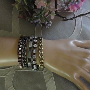 Mixed Metal Embellished Wrap Bracelet